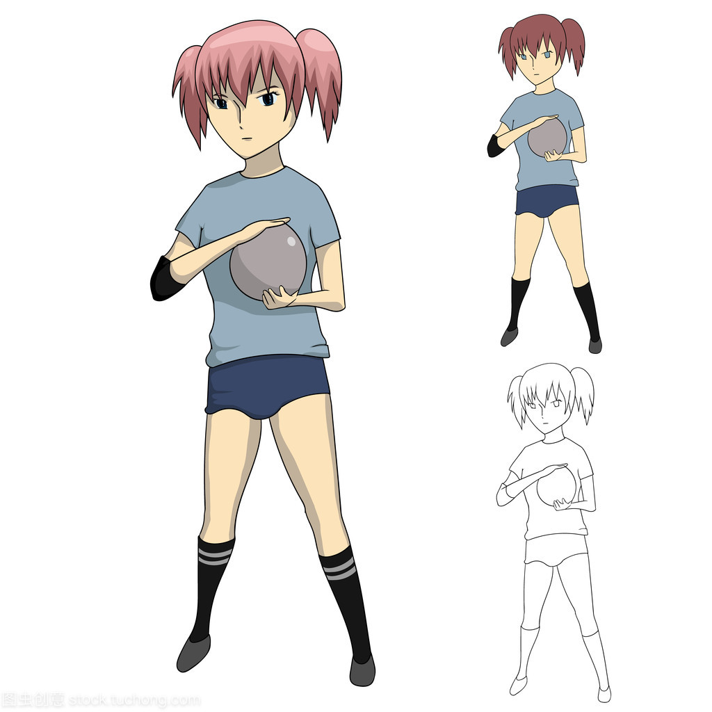 动漫女孩与球 设计中的动态美学与情感联结